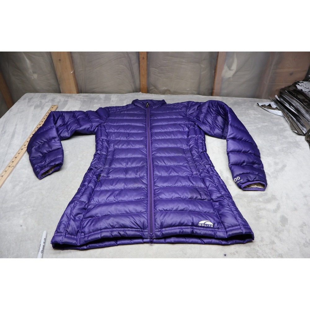 GoLite Down Jacket Womens Small Purple 800‎ Fill Insulated Quilted Light Puffer